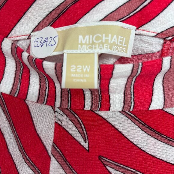 MICHAEL Michael Kors Women's Zebra Printed Midi Skirt Geranium Plus Sze 22W NWOT - Picture 4 of 4
